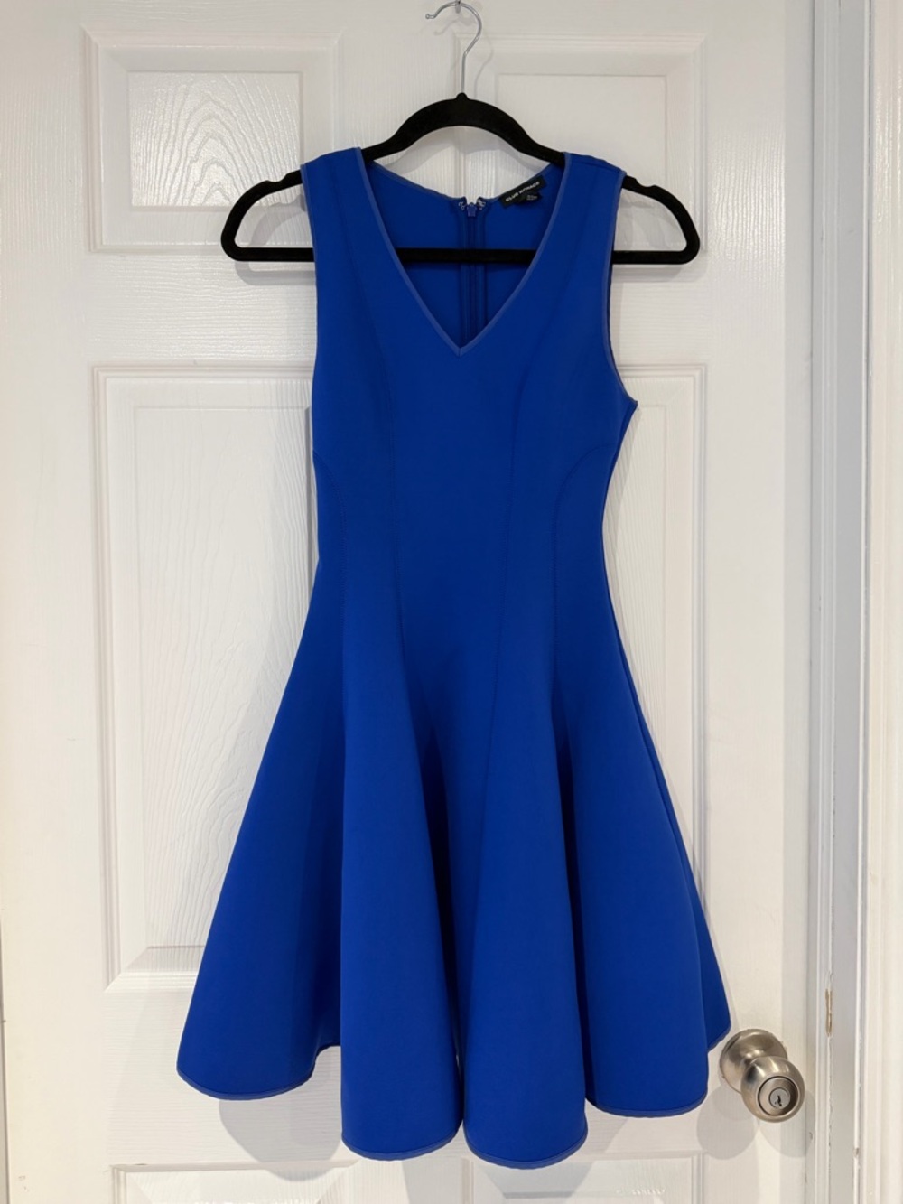 Club Monaco Cobalt Blue Fit and Flare Scuba Dress Cocktail Minimalist Size 0